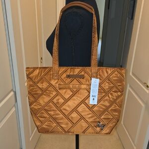 Lug Quilted Tan Tote Bag